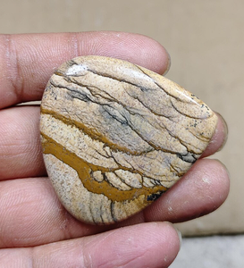 Piedra Natural Pulida, Gema Suelta en Forma de Lágrima con Patrón Marmoleado para Joyería - Product Image 4