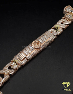 Heavy <b>Cross</b> <b>Chain</b> Moissanite Diamond in 925 Sterling <b>Silver</b> VVS1 Baguette Hip Hop Necklace Jewelry - Product Image 3