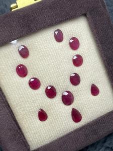 พลอยทับทิมธรรมชาติทรงรูปไข่/ทรงลูกแพร์ ไม่ผ่านการอบความร้อน ไม่ผ่านการบำบัด สำหรับชุดเครื่องประดับสร้อยคอ - Product Image 2