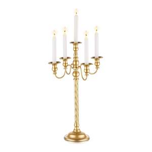 New Design <b>Gold</b> Plated 5-Arms Candelabra Metal <b>Candlestick</b> <b>Holder</b> For Taper Candles Wedding Banquet Table Decoration Candelabra - Product Image 3