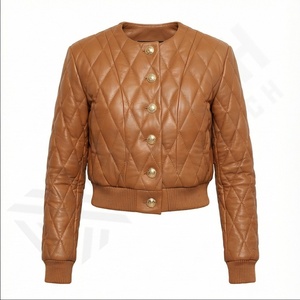 Femmes Casual Fit Vestes En Cuir Conception Unique Dames À La Mode Manteau En Cuir Avec Col Rabattu Côté Zoiper Poches Femmes - Product Image 2