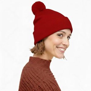 Wholesale Cute Winter Knitted Beanie <b>Hat</b> Custom Logo <b>Warm</b> Cuffed Unisex Rib Knit 100% Acrylic Embroidery Winter <b>Hat</b> - Product Image 1