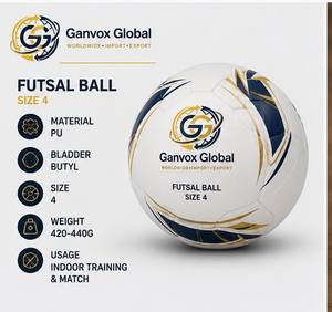 ลูกฟุตซอล Ganvox Global ขนาด 4 วัสดุ PU สำหรับฝึกซ้อมและแข่งขันในร่ม ทนทาน น้ำหนัก 0.41-0.44 กก. - Product Image 1