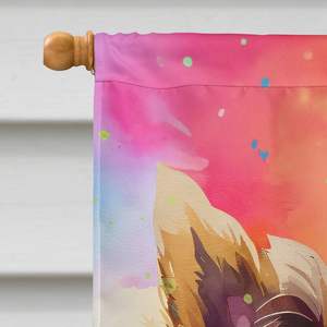 Yorkshire Terrier Hippie gran porche poste decorativo patio Banner Multicolor colgante de pared poliéster casa tamaño ilustraciones Multicolor - Product Image 3