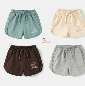 Shorts droits pour bébé, solides, à séchage rapide, doux, légers, respirants, 100% coton, shorts décontractés d'été pour garçons et filles, usage quotidien - Product Image 1