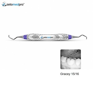 Cureta Periodontal Premium Gracey 15/16, Estándar Rígida y Extra Rígida, de Acero Inoxidable, Instrumento Dental para Detartraje y Planificación Radicular - Product Image 1