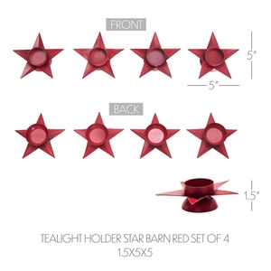 Charming White <b>Star</b>-Shaped Metal Tea <b>Light</b> Candle Holder Set Featuring A Distressed Finish For Festive Holiday Or Everyday Decor - Product Image 2
