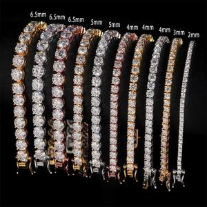 Collier Chaîne Tennis en Or Massif avec Diamants de Laboratoire pour Femme, Coupe Ronde Brillante, Style Hip Hop, Plusieurs Tailles 2mm 6.5mm - Product Image 4