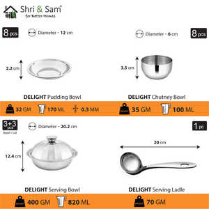 Délicieux ensemble de vaisselle en acier inoxydable pour 8 personnes 101 pièces pour le confort des repas en famille - Product Image 6