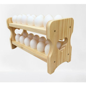 Eco-Friendly Natural Wooden Egg Holder Tray <b>Kitchen</b> <b>Storage</b> <b>Rack</b> & Egg Serving Platter For Farmhouse Home Decorative Organizer - Product Image 4