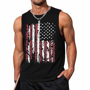 T-shirt sans manches personnalisé avec logo, 95% polyester, 5% élasthanne, compression athlétique, séchage rapide, débardeur de sport pour hommes - Product Image 1