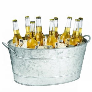 Bac à Boissons en Acier Galvanisé de Qualité Supérieure, Prix Usine, Seau à Glace Métallique Style Ferme pour Vin, Bière, Fêtes et Décoration de Mariage - Product Image 3
