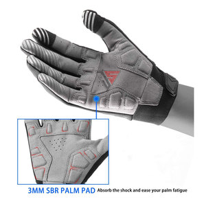 Guantes cálidos antideslizantes con tecnología de pantalla táctil para ciclismo, hechos de tela elástica, impresión de silicona, palma acolchada, cuero de gamuza - Product Image 5
