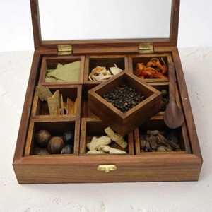 Sustainable Wooden <b>Spice</b> Rack <b>Box</b> for Countertop Storage - Product Image 1