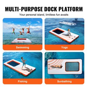 Plataforma Flotante Inflable de 15x6.5 Pies, Trampolín de Malla de 4x6 Pies, Tapete de PVC Antideslizante para Piscina, Muelle Inflable para Agua - Product Image 6