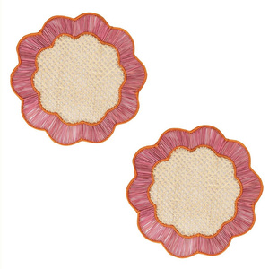 OEM Accepted Latest <b>Placemat</b> 2026 Scalloped Rattan <b>Placemats</b> <b>for</b> Dining <b>Table</b> Boho Rattan Charger Plates Customize from Vietnam - Product Image 3