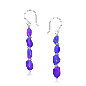 High Quality tumble bead linear dangle <b>earrings</b> tumble bead drop <b>earrings</b> - Product Image 3