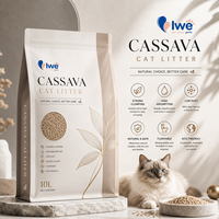 Bio-enzyme Deodorized Cassava Cat Litter Menghilangkan Amonia Secara Efisien, Mengurangi Jejak Kaki, Kemasan Khusus, Pasokan Label Pribadi