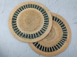 Alfombra Redonda de Bambú Hecha a Mano para Decoración de Mesa y Exteriores - Product Image 5