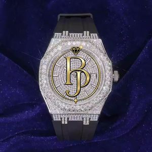 Montre-bracelet de luxe Briva en acier inoxydable, lunette noire, bracelet en caoutchouc, verre serti de pierres précieuses, cristal étincelant, élégante, à quartz 10 - Product Image 5