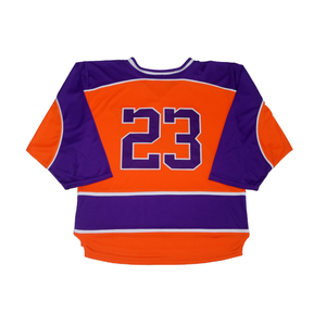 Maillot de hockey sur glace personnalisé en gros pour usine, avec corps en tissu maillé, numéros en twill cousus, col à lacets, pour équipe - Product Image 5