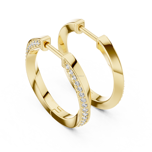 FINE DESIGNS Boucles d'oreilles à vis en argent sterling avec diamant certifié Moissanite 22K - Product Image 5