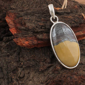 Collar con Colgante de Jaspe Natural, Plata de Ley 925, Estilo Vintage, Minimalista, Simple, Amuleto Unisex, Joyería Artesanal, Venta al por Mayor, Personalizado - Product Image 3