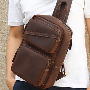 Sac messager vintage en cuir fin le plus vendu avec chaînes et compartiment pour ordinateur portable pour le bureau, les affaires et les voyages – Meilleur prix - Product Image 3