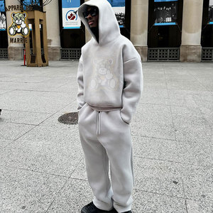 Conjunto de Sudadera con Capucha y Pantalones Deportivos de Algodón de Alta Calidad para Hombre, Estilo Urbano, Venta al por Mayor OEM, Marca Privada, Peso Pesado - Product Image 1