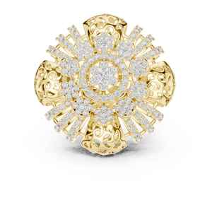 Anillo de Lujo con Diseño Floral y Diamantes Agrupados, Oro Rosa de 18K, Engaste de Múltiples Halo, Anillo de Diseñador para Mujer - Product Image 6