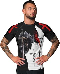 Cool Full Sublimation Polyester Manches Longues Hommes Personnalisé MMA Spider Rash Guard - Product Image 5