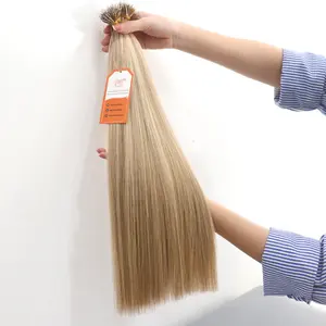 Hot Sale Balayage Color Nano Tip Hair 100% Virgin Human Hair Extensions Hair Full Length 6-34 inches