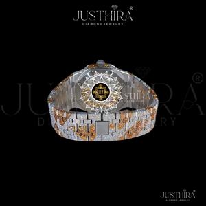 Reloj de Cuarzo con Diamantes Moissanite VVS Clásico de Exportación India para Hombre, Estilo Antiguo de Lujo para Negocios, Resistente a los Arañazos, Disponible para la Venta - Product Image 5
