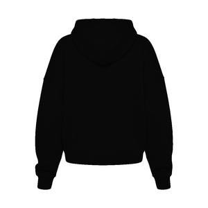 Heavyweight Cotton Fleece Oversized Hoodie Streetwear <b>Plain</b> <b>Black</b> Drop Shoulder Pullover <b>Men</b> Casual Winter <b>Sweatshirt</b> - Product Image 2