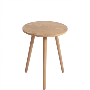 Simple Round Wooden <b>Coffee</b> <b>Table</b> With Tapered <b>Legs</b> New Style Home Living Room Decor Furniture Durable Side <b>Table</b> - Product Image 1