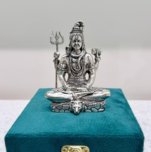 Escultura de Latón Antiguo Hecha a Mano de Shiva Sentado, Figura Decorativa de Shiva para Meditación, Regalo para Decoración del Hogar - Product Image 2