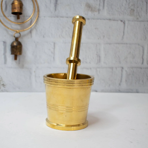 Brass <b>Mortar</b> And <b>Pestle</b> Grinding Spice <b>Mortar</b> & <b>Pestle</b> Eco-Friendly Hot Selling Shiny Polished <b>Mortar</b> <b>Pestle</b> Best Price - Product Image 6