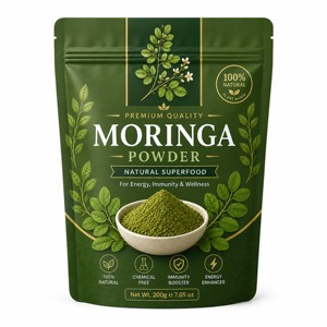 Polvo de Hoja de Moringa 100% Puro y Natural, Polvo de Moringa Oleifera de Alta Calidad para Bebidas Saludables, Smoothies y Té Verde Herbal - Product Image 1