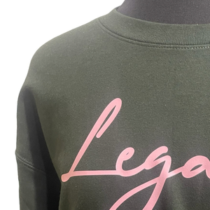 Sudadera Gris Legacy para Mujer, Cuello Redondo Clásico, Manga Larga, Diseño Gráfico, Felpa Suave, Estilo Sorority, Informal, Invierno - Product Image 4