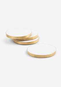 Handcrafted Green Marble Drink Coasters With Anti <b>Scratch</b> Bottom For Coffee Table Office Desk And Kitchen Use - Product Image 5