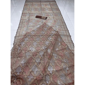 Traditional Bangladeshi Silk <strong>Saree</strong> Women's Red <strong>Orange</strong> Printed Wedding Wear Regular Fit Floor Length Ethnic Sari - Product Image 2