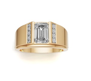 Great Quality <b>Emerald</b> <b>Mens</b> Lab Grown Diamond <b>Ring</b> Premium Luxury White Stone Design for Jewelry Collections - Product Image 1