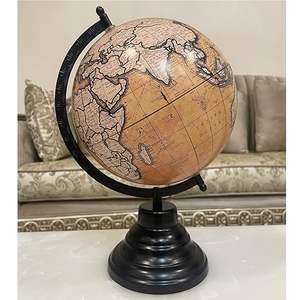 Globo Terráqueo Decorativo Minimalista con Base Flotante de Metal Cromado, Mapa del Mundo para Decoración del Hogar, Estilo Nórdico, Negro Plateado, Geografía - Product Image 5