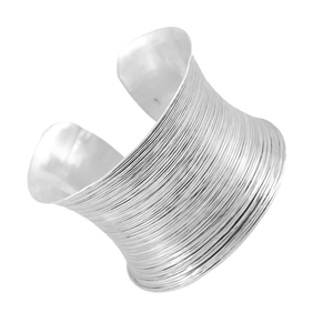 Silver Mountain 925 Sterling Silver <b>Charm</b> Bracelet Oxidized Multi-Line Textured Kada Third Party Certified Statement Gift - Product Image 3