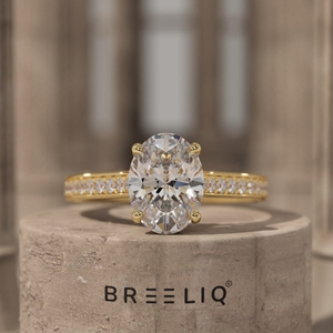 2CT Oval Diamond Engagement Ring Pave Band 14K Solid Gold <b>Bridal</b> Ring Custom Lab Grown Diamond Jewelry OEM ODM Supplier - Product Image 1