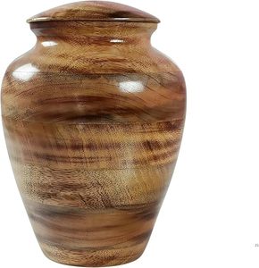 Urna artesanal hecha a mano, tallado en madera, artesanía natural, pulida, decorativa, única, elegante - Product Image 5