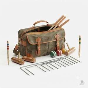 Ensemble de croquet de jardin, équipement sportif professionnel pour l'extérieur, maillettes en bois de qualité supérieure, collection complète de jeux familiaux durables - Product Image 5
