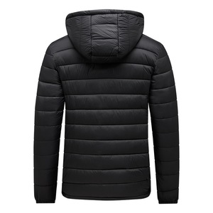 Unisex Thick Quilted Puffer Jacket in Black with Stand Collar 100% Nylon <b>Waterproof</b> <b>Warm</b> Winter for Outdoor & Casual Wear - Product Image 4