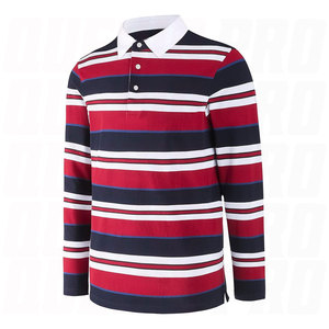 Polo de rugby vintage personnalisé haut de gamme pour homme, rayé, à manches longues, style polo de sport, vêtements de sport pour homme - Product Image 1