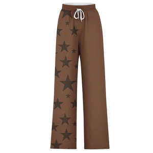 Custom Logo High Waist Joggers Pants Women Super Comfortable Cotton Sweatpants Pockets Wide Leg Casual Yoga <b>Lounge</b> Workout - Product Image 1
